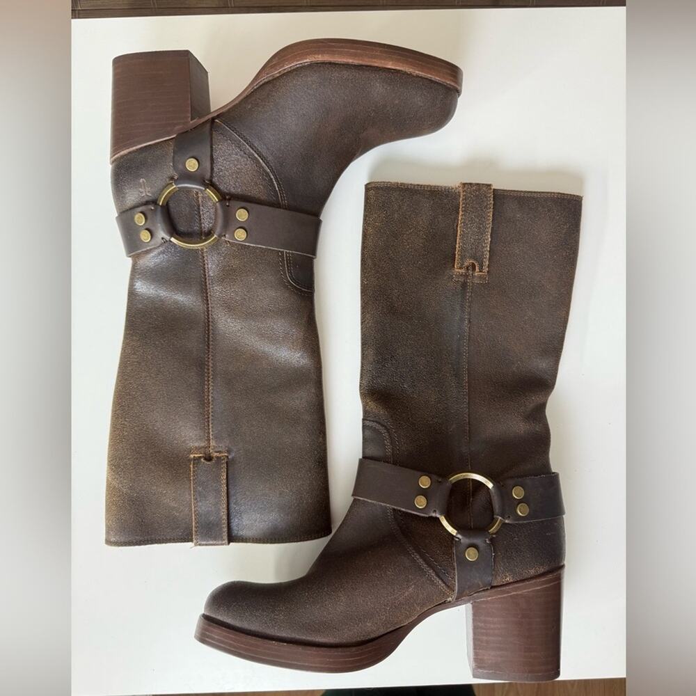Frye Jean Harness Boot Chocolate 9.5 - Picture 5 of 10